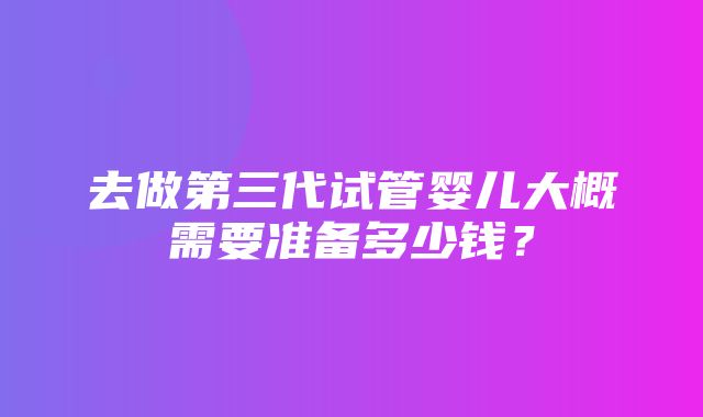 去做第三代试管婴儿大概需要准备多少钱？