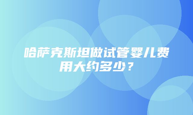 哈萨克斯坦做试管婴儿费用大约多少？