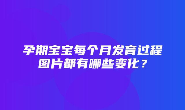 孕期宝宝每个月发育过程图片都有哪些变化？