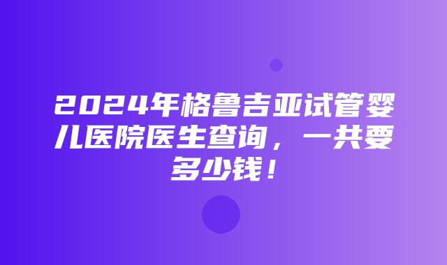 2024年格鲁吉亚试管婴儿医院医生查询，一共要多少钱！