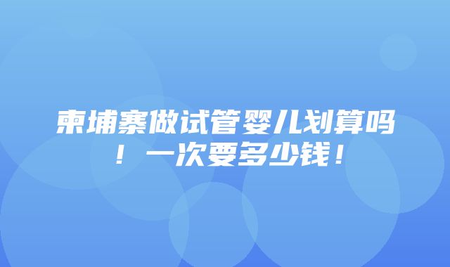 柬埔寨做试管婴儿划算吗！一次要多少钱！