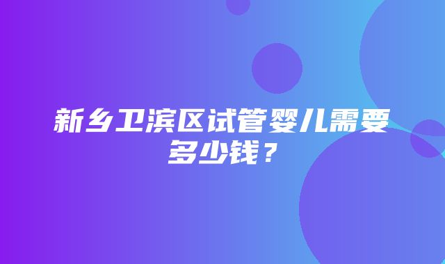 新乡卫滨区试管婴儿需要多少钱？