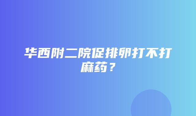 华西附二院促排卵打不打麻药？