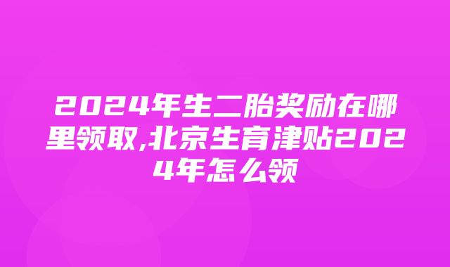 2024年生二胎奖励在哪里领取,北京生育津贴2024年怎么领