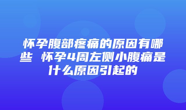 怀孕腹部疼痛的原因有哪些 怀孕4周左侧小腹痛是什么原因引起的