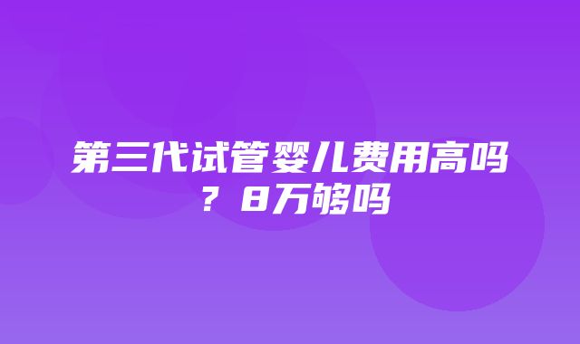 第三代试管婴儿费用高吗？8万够吗