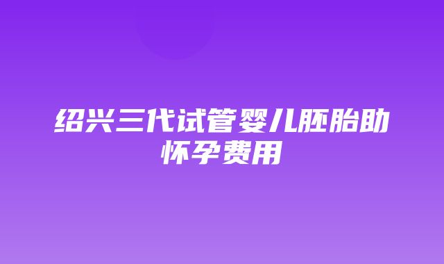 绍兴三代试管婴儿胚胎助怀孕费用