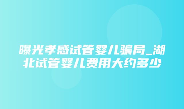 曝光孝感试管婴儿骗局_湖北试管婴儿费用大约多少