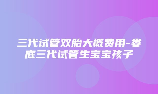 三代试管双胎大概费用-娄底三代试管生宝宝孩子