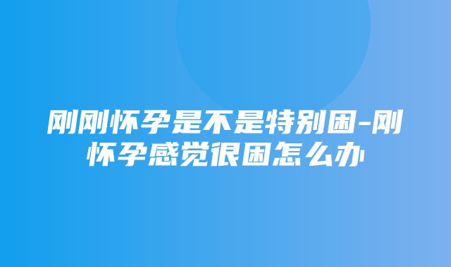 刚刚怀孕是不是特别困-刚怀孕感觉很困怎么办