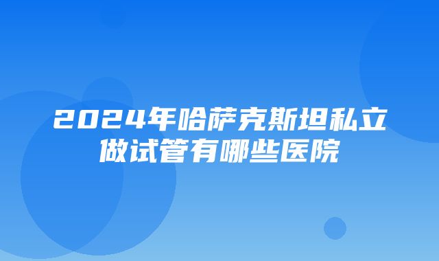 2024年哈萨克斯坦私立做试管有哪些医院