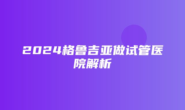 2024格鲁吉亚做试管医院解析