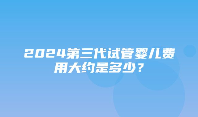 2024第三代试管婴儿费用大约是多少？