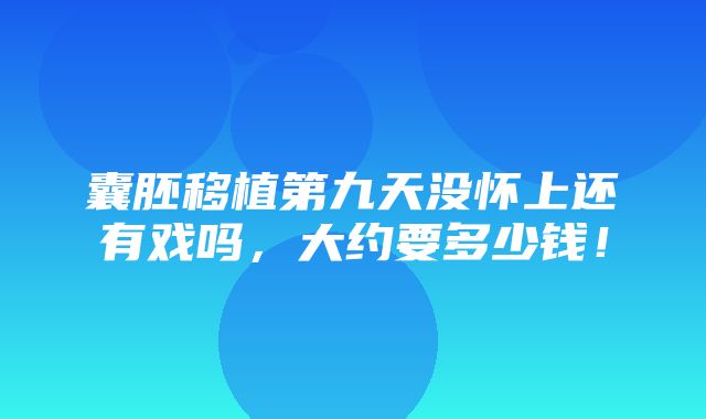 囊胚移植第九天没怀上还有戏吗，大约要多少钱！