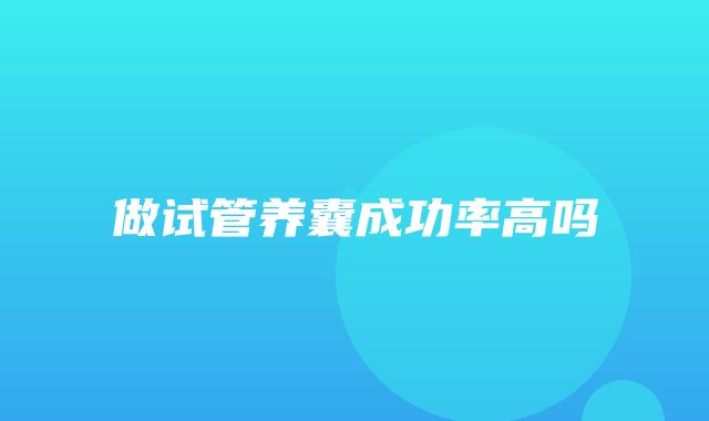 做试管养囊成功率高吗