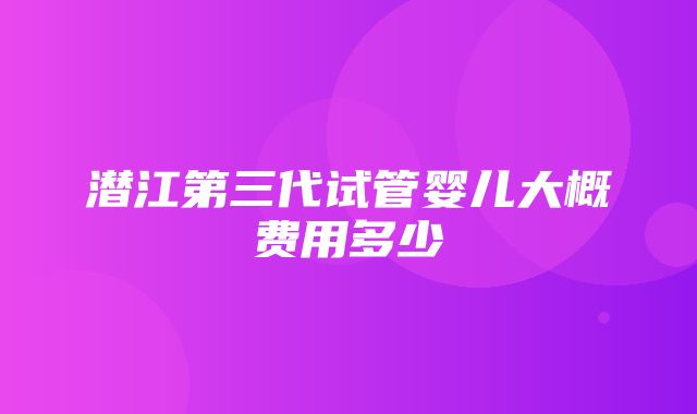 潜江第三代试管婴儿大概费用多少