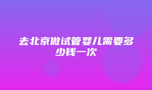 去北京做试管婴儿需要多少钱一次