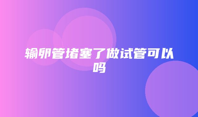 输卵管堵塞了做试管可以吗