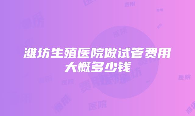 潍坊生殖医院做试管费用大概多少钱