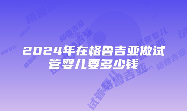 2024年在格鲁吉亚做试管婴儿要多少钱