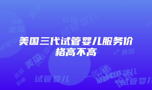 美国三代试管婴儿服务价格高不高