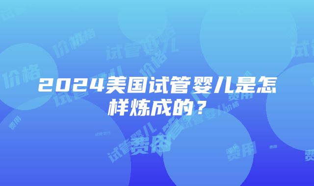 2024美国试管婴儿是怎样炼成的？