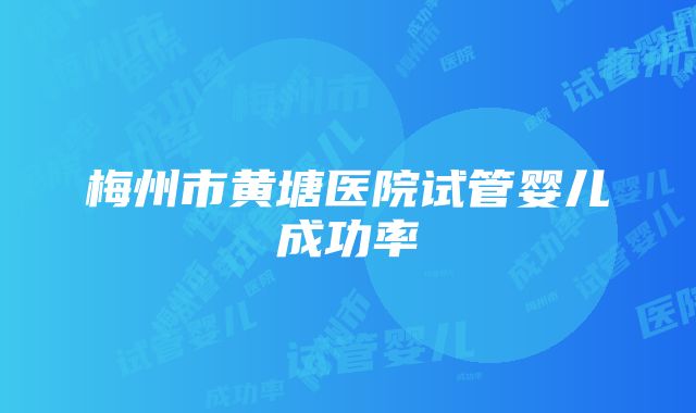 梅州市黄塘医院试管婴儿成功率