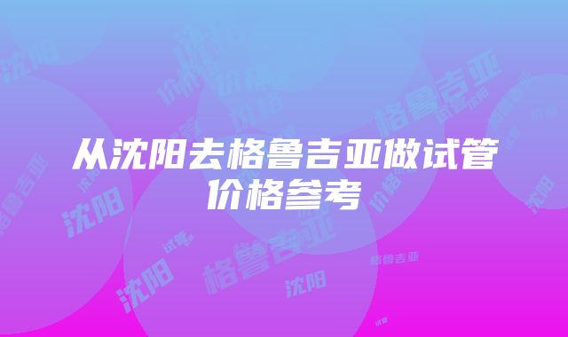 从沈阳去格鲁吉亚做试管价格参考