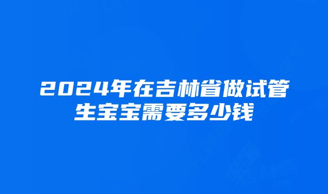 2024年在吉林省做试管生宝宝需要多少钱