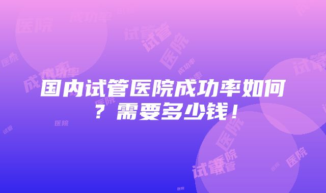 国内试管医院成功率如何？需要多少钱！