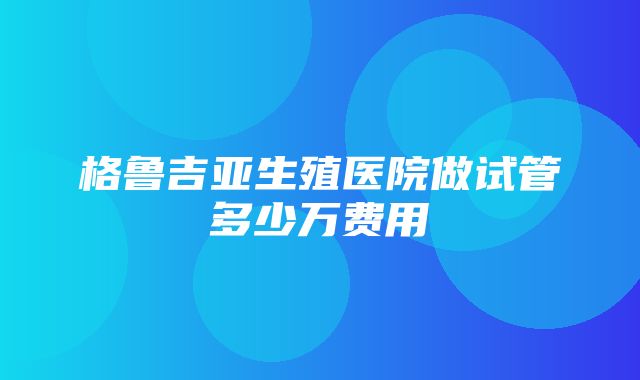 格鲁吉亚生殖医院做试管多少万费用