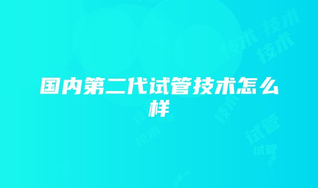 国内第二代试管技术怎么样