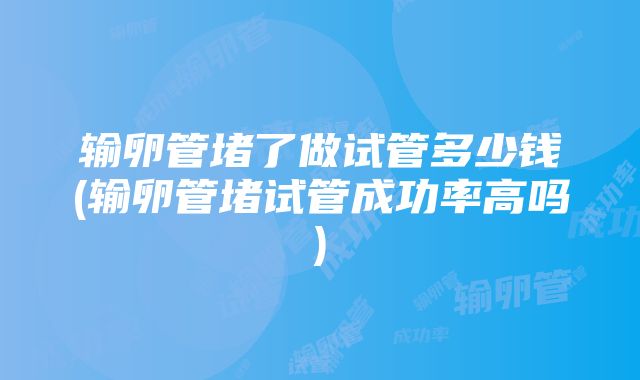 输卵管堵了做试管多少钱(输卵管堵试管成功率高吗)