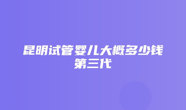 昆明试管婴儿大概多少钱第三代