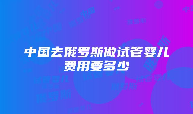 中国去俄罗斯做试管婴儿费用要多少