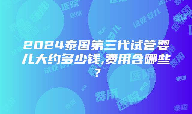 2024泰国第三代试管婴儿大约多少钱,费用含哪些？