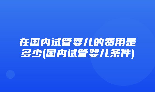 在国内试管婴儿的费用是多少(国内试管婴儿条件)