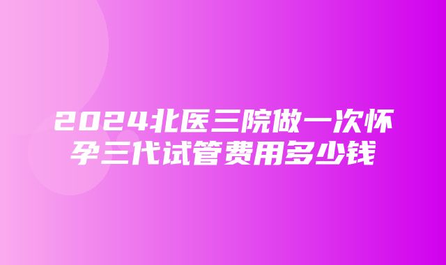 2024北医三院做一次怀孕三代试管费用多少钱