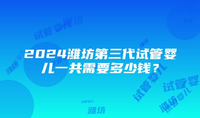 2024潍坊第三代试管婴儿一共需要多少钱？