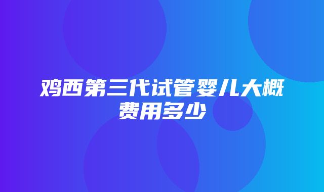 鸡西第三代试管婴儿大概费用多少