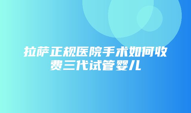 拉萨正规医院手术如何收费三代试管婴儿