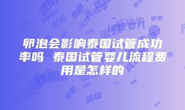 卵泡会影响泰国试管成功率吗 泰国试管婴儿流程费用是怎样的