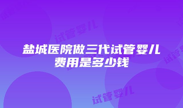 盐城医院做三代试管婴儿费用是多少钱