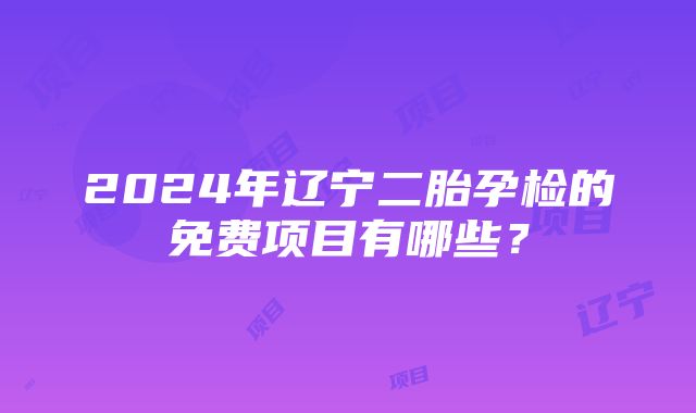 2024年辽宁二胎孕检的免费项目有哪些？