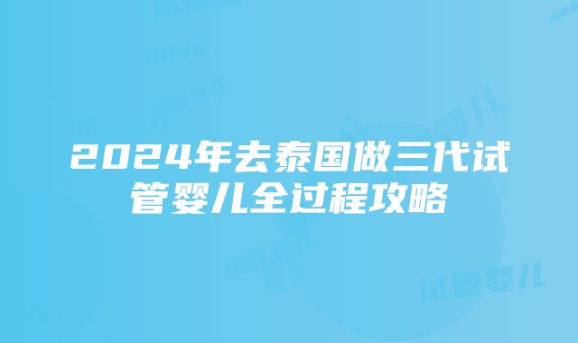 2024年去泰国做三代试管婴儿全过程攻略