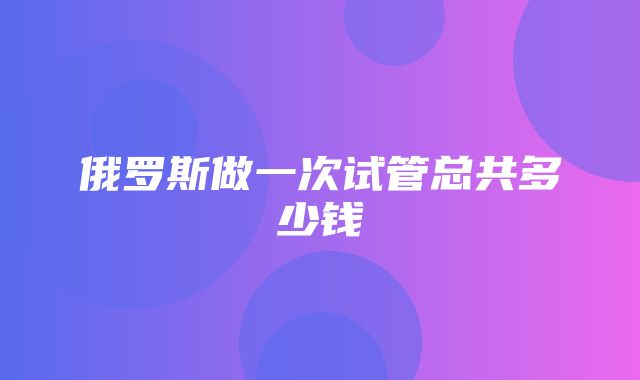 俄罗斯做一次试管总共多少钱