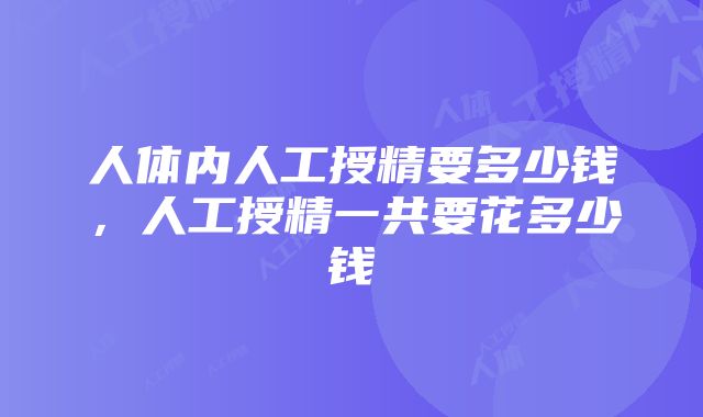 人体内人工授精要多少钱，人工授精一共要花多少钱