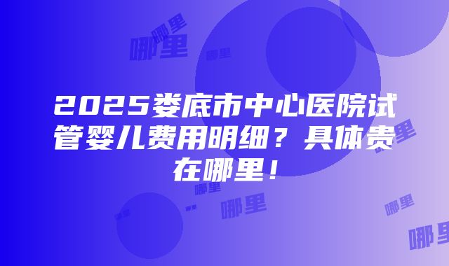 2025娄底市中心医院试管婴儿费用明细？具体贵在哪里！