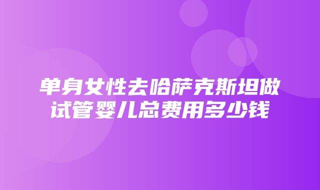 单身女性去哈萨克斯坦做试管婴儿总费用多少钱