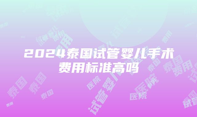 2024泰国试管婴儿手术费用标准高吗